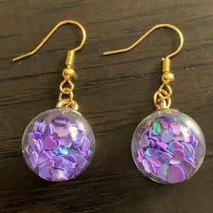 Purple Heart Ornament Earrings